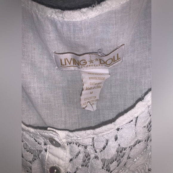 Living Doll Los Angeles tank top with lace size medium - Picture 2 of 3